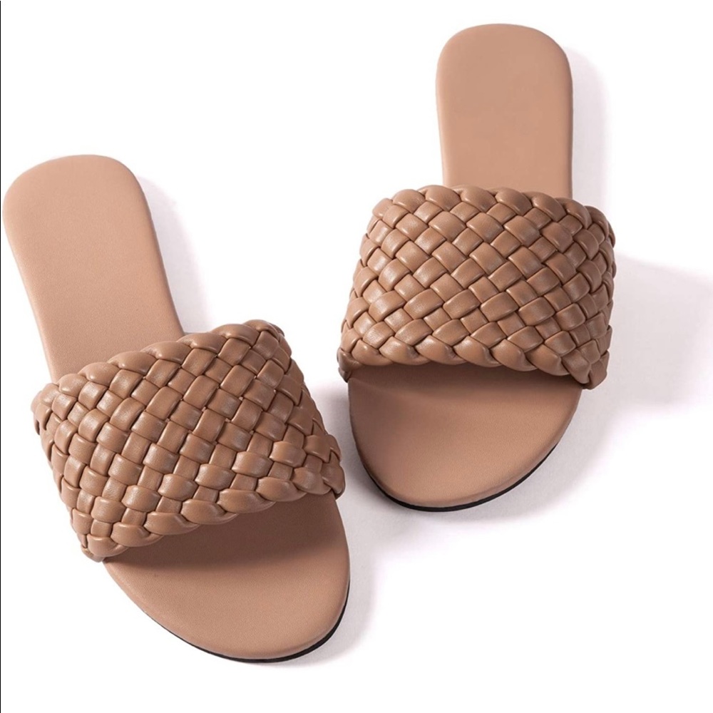 Tan braided sandals